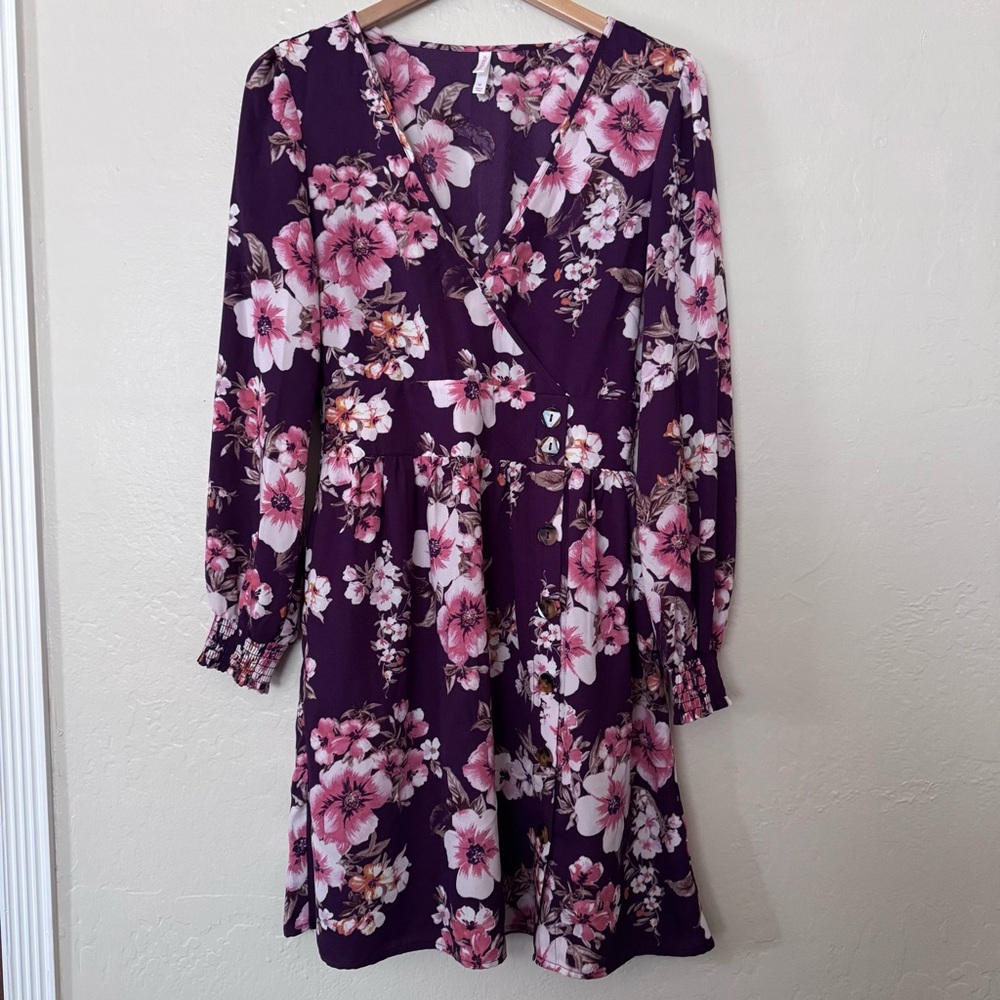 Floral Purple Dress Xhileration Size M NWOT